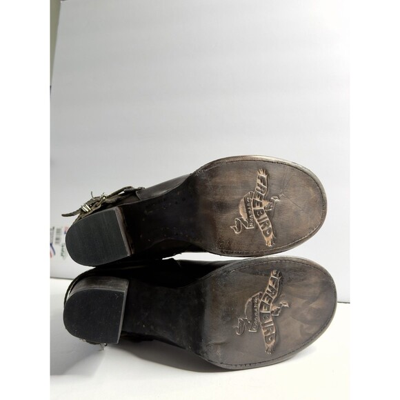 Freebird by Steven Hermosa Leather Buckle Ankle Booties Women's 11 Rare - Picture 8 of 8